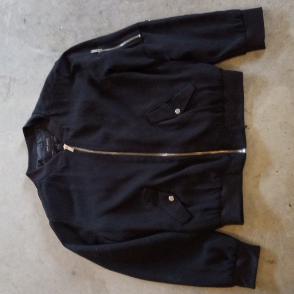 Zara Basic Collection Full Zip Black Jacket Whims… - image 1